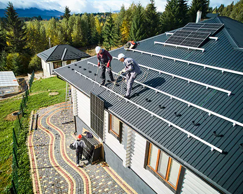 Modern wooden style roof