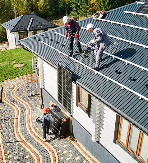 Modern wooden style roof