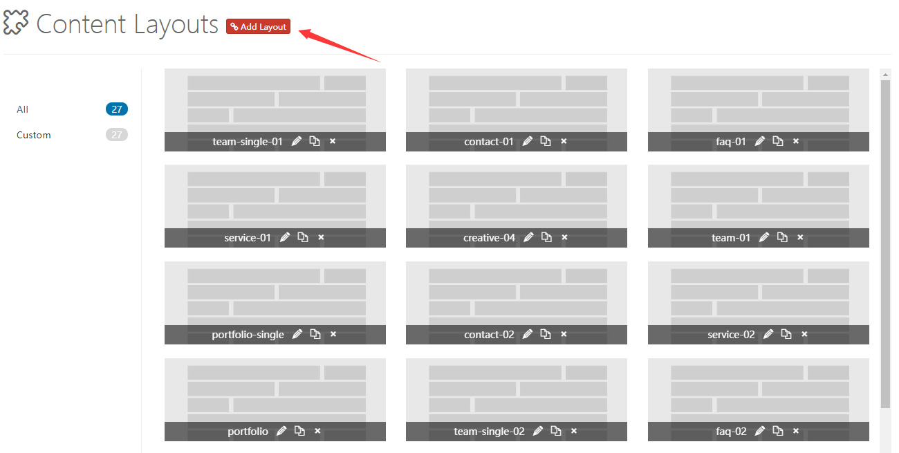 Content Layouts List
