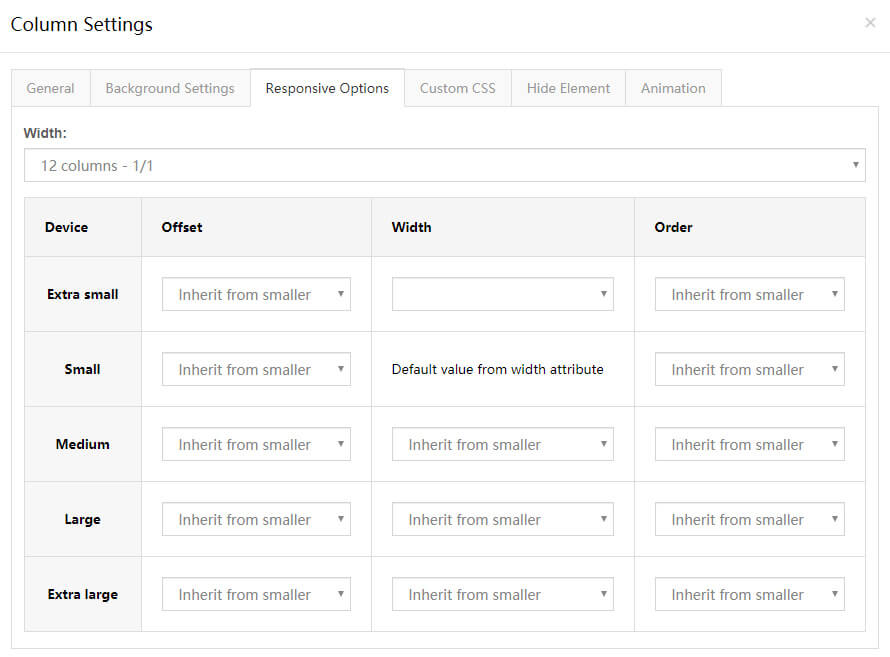 Responsive Options