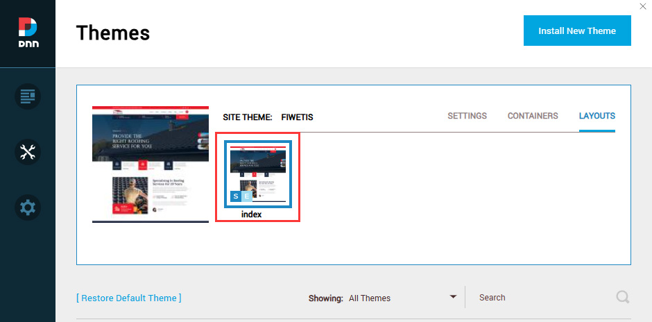 Set Site Theme and Edit Theme