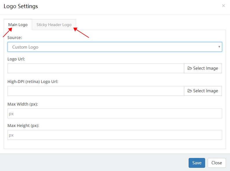 Logo Settings Interface